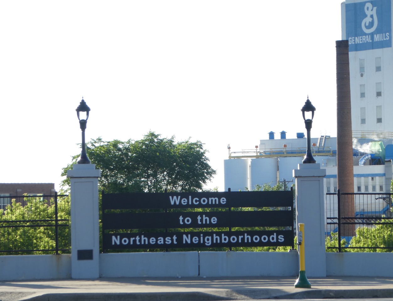 Northeast neighborhoods signage at Central and Broadway