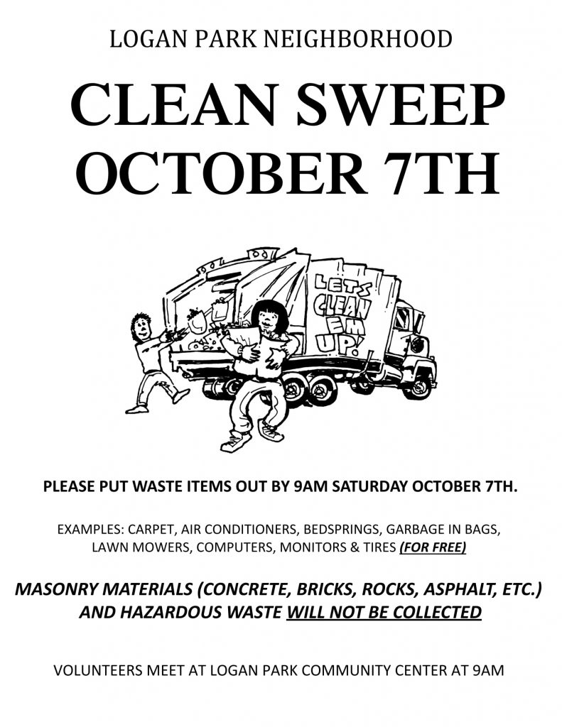 Clean Sweep poster 2017 Logan Park Neighborhood