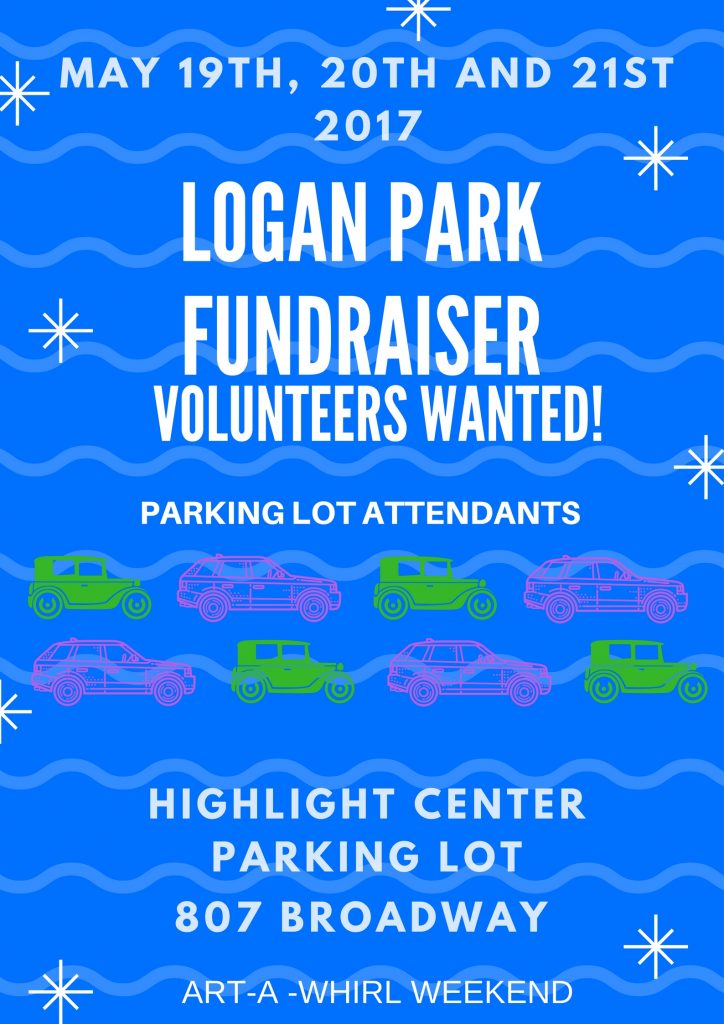 Poster: Logan Park Fundraiser Volunteers Wanted, May 2016