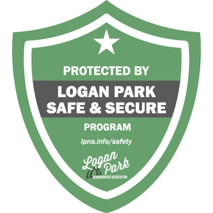 Shield that says "Protected by Logan Park Safe & Secure Program"