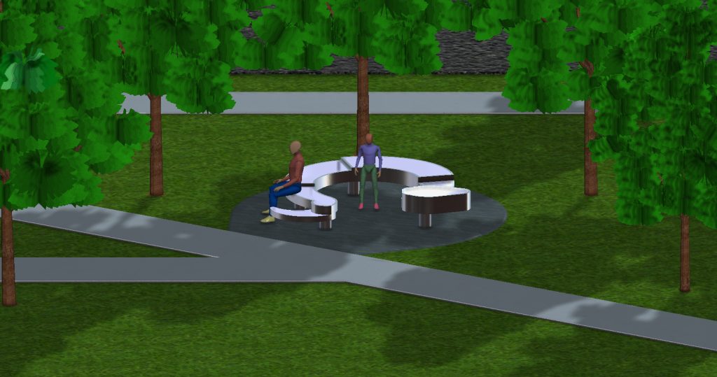 Rendering of Gathering Space Bench